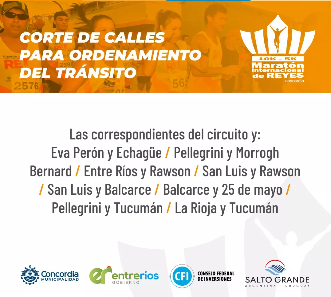 Calles cortadas - Maratón de Reyes