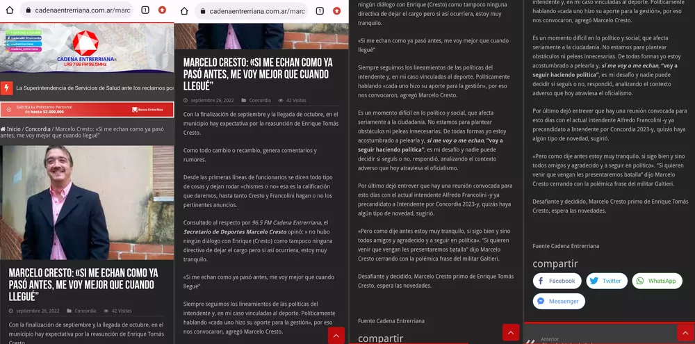 Capturas Cadena Entrerriana entrevista a Marcelo Cresto