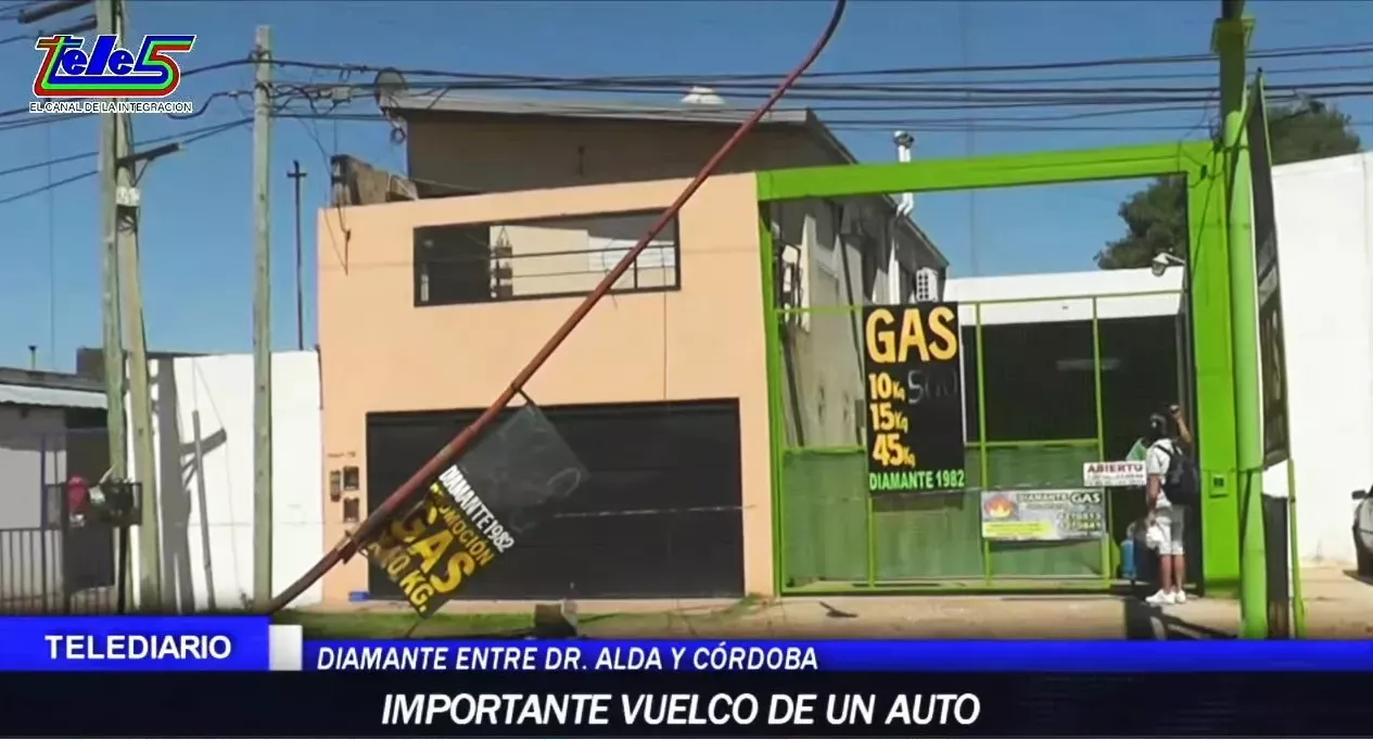 Vuelco en calle Diamante