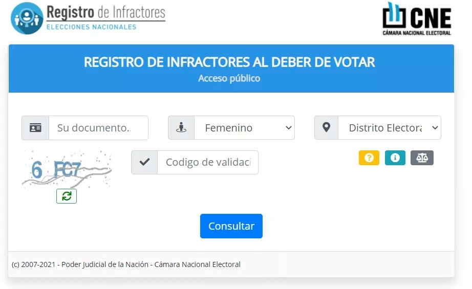 REGISTRO DE INFRACTORES