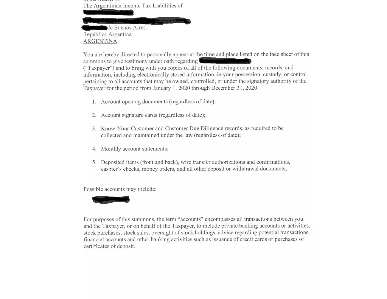 AFIP, Estados Unidos_1