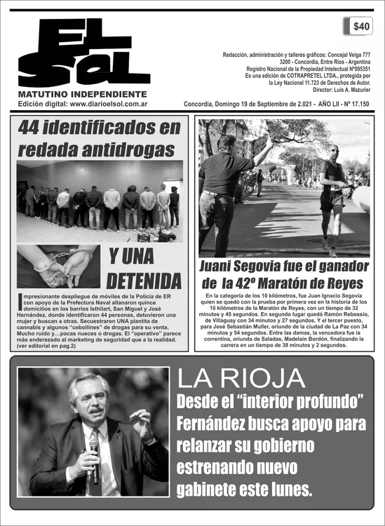 DOMINGO 19 DE SEPT. PAG 1 TAPA