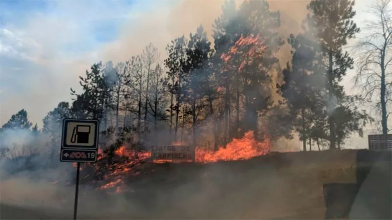 Incendio ruta 015 y 14