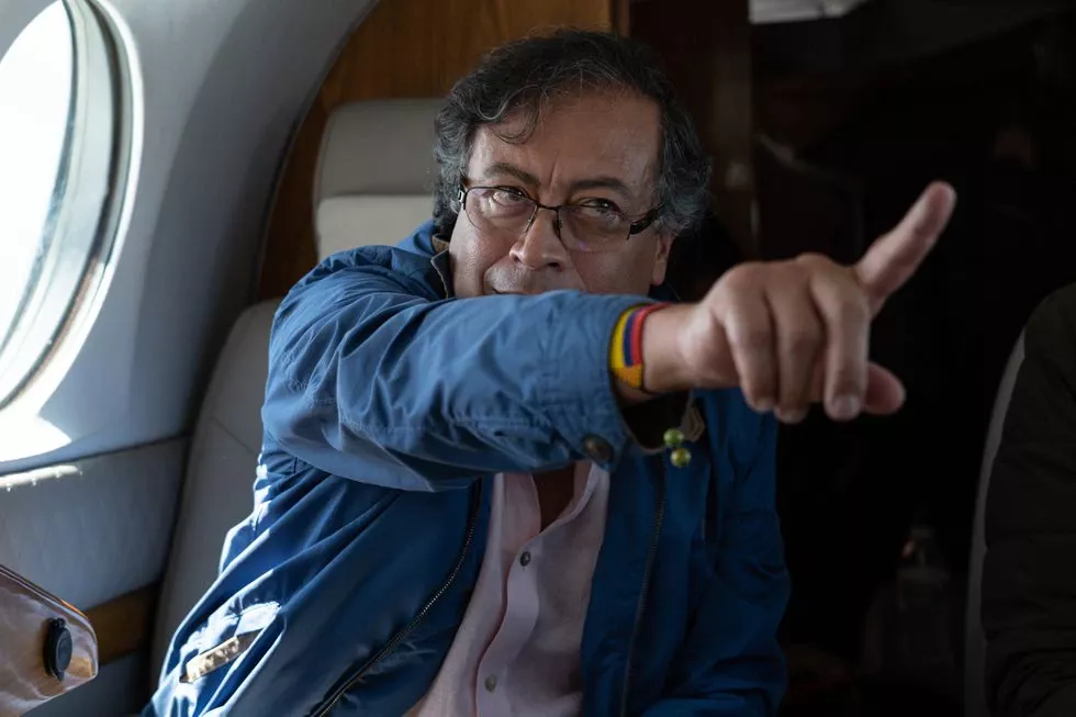 Gustavo Petro viajando hacia su tierra natal, Ciénaga de Oro, el 23 de abril de 2022