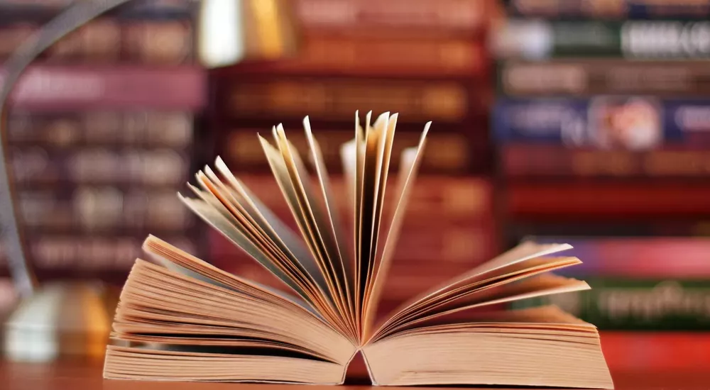 Libro, escritor, biblioteca