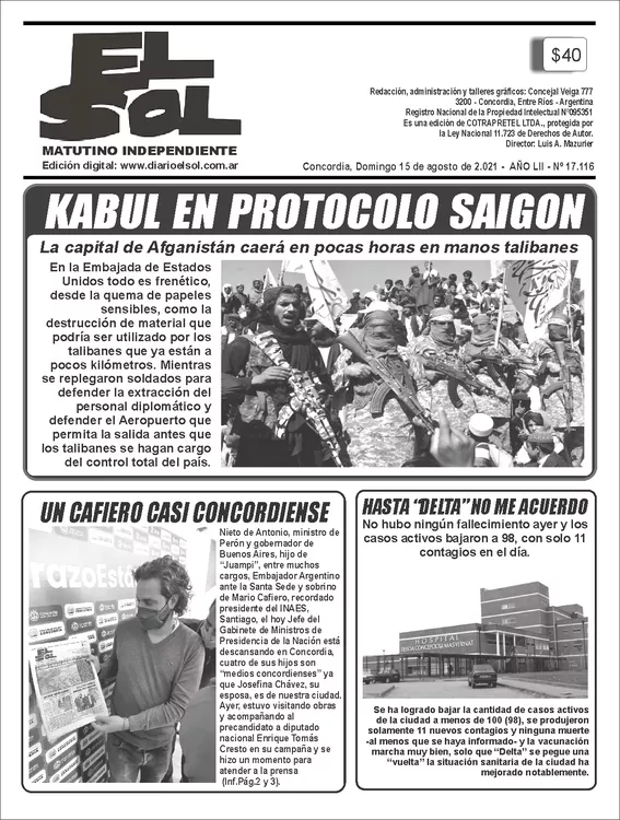 domingo 15 de agosto TAPA