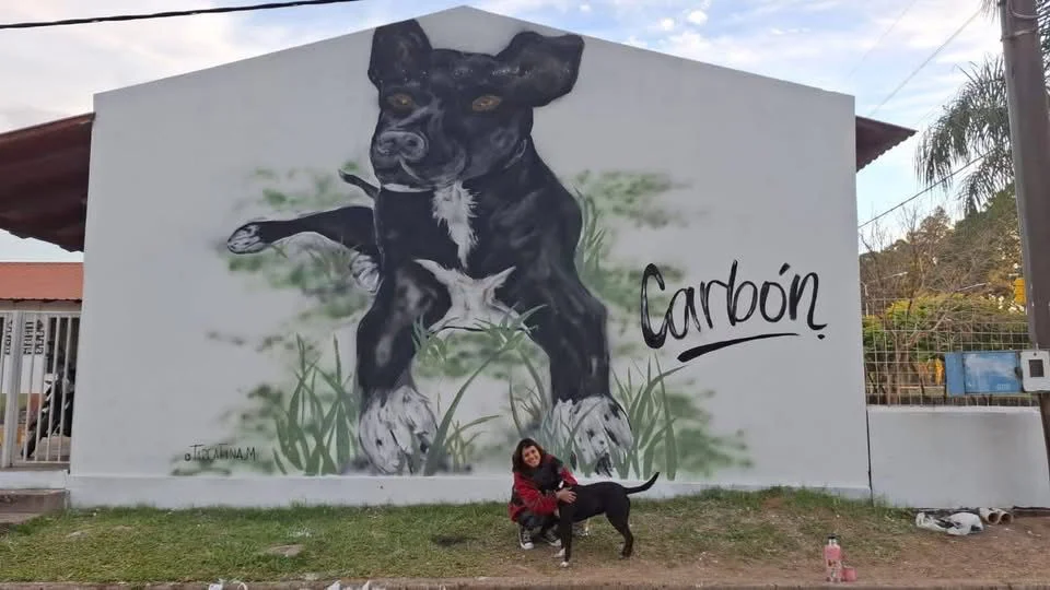 Un mural para Carbón: el perro que unió a todo un barrio